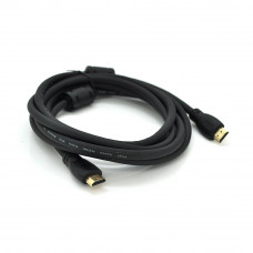 Кабель Ritar PL-HD347 HDMI-HDMI 19+1, Ultra HD 4Kx2K, 2160P, 0.8m, v2,0, OD-6.0mm, з фільтром, круглий Black, коннектор Gold, Пакет, Q300