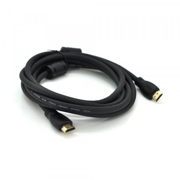 Кабель Ritar Premium PL-HD347 HDMI-HDMI 19+1, Ultra HD 4Kx2K, 2160P, 1.5m, v2,0, OD-6.0mm, з фільтром, круглий Black, коннектор Gold, Box, Q150