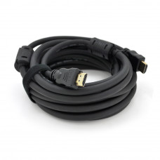 Кабель Ritar PL-HD348 HDMI-HDMI Ultra HD 4K,1080P, 5.0m, v1,4, OD-7.3mm, з фільтром, круглий Black, конектор Gold, Пакет, Q70