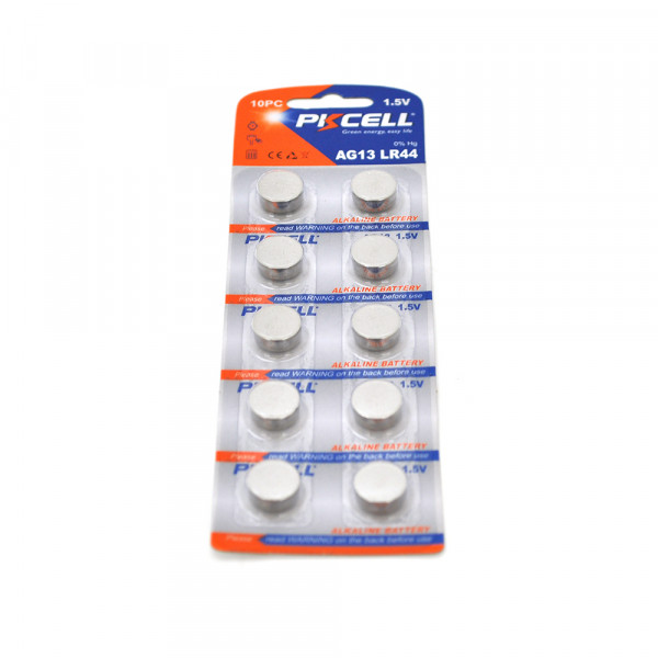 Батарейка лужна PKCELL 1.5V LR44/AG13, 10 штук в блістері ціна за блістер, Q
