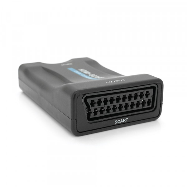 Конвертер HDMI(тато) на SCART(мама), 5V/2A + перехідник, Black, Box, Q250