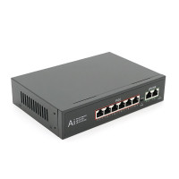 POE комутатор гігабітний Merlion 6 POE 10/100/1000 + 2 RJ45 10/100/1000 вбудований блок живлення 52V 2.3A