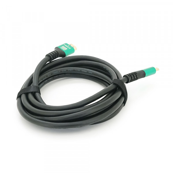 Кабель Merlion HDMI-HDMI 8K Ultra HD (7680x4320P), 3.0m, v2,1, круглий Black, коннектор Blue, Blister-box, Q80