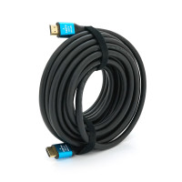 Кабель Merlion HDMI-HDMI 4Kx2K Ultra HD, 10.0m, v2,0, круглий Black, коннектор Blue, Blister-box, Q20