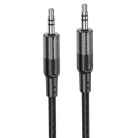 Кабель HOCO UPA27 DC3.5 тато-тато 1.2м, круглий в обплетенні, Black, Box