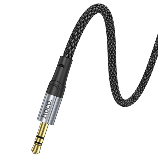 Кабель HOCO UPA26 DC3.5 (тато) => Type-C (тато), круглий в обплетенні, 1м, Black, Box