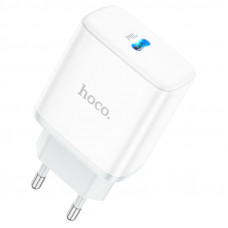 СЗУ 110-240V HOCO C104A, USB-C, PD20W, White, Box