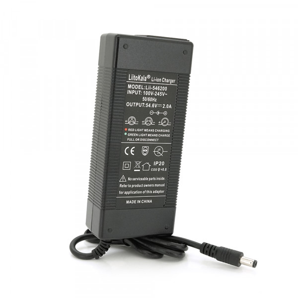 Зарядний пристрій LiitoKala Lii-546200 для Li-Ion акумуляторів 54.6V 2A, роз'єм 5.5*2.5 мм.