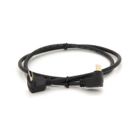 Кабель MerlionHDMI-HDMI 1.0m, v1.4, OD-7.5mm, круглий Black, коннектор Black 90 ° кутовий / 90 ° кутовий