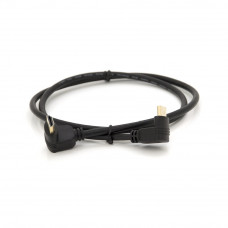 Кабель MerlionHDMI-HDMI 1.0m, v1.4, OD-7.5mm, круглий Black, коннектор Black 90 ° кутовий / 90 ° кутовий