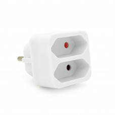 Розетка двійник без заземлення SQ-ZDB01/2, 2x2.5A(10A) 250V~Max, 1100W, White, 2Р, Q200
