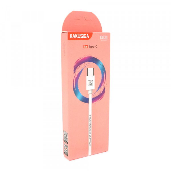 Кабель iKAKU KSC-285 PINNENG charging data cable series for Type-C, White, довжина 1м, 2,4А, BOX