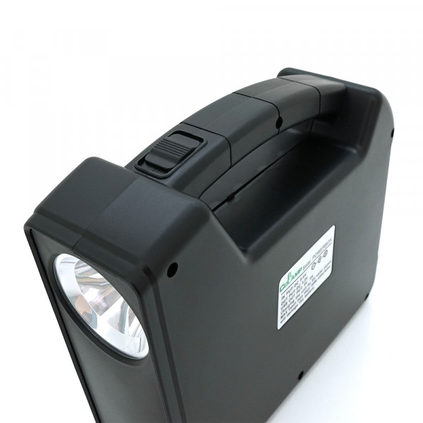 Переносний ліхтар GD-103+ Solar, 1+1 режим, 1+15Led, вбудований аккум-Powerbank 10000mAh, 2USB, 3 лампочки 3W, USB вихід, Black, Box