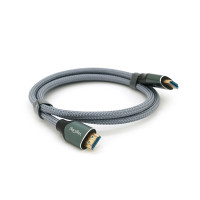 Кабель VEGGIEG V-H401 HDMI-HDMI 8K Premium, 1.0m, круглий, обплетення, Silver, конектор Black-Silver, Box