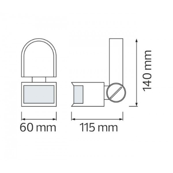 Датчик руху + сутінковий 1000W 220-240V IP44 180 градусів. 140x115x60мм. білий