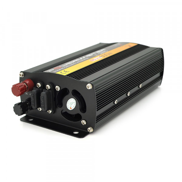 Інвертор напруги POWERMASTER, 24V/220V, 600W з модифікованою синусоїдою, 1 універсальна розетка, клеми