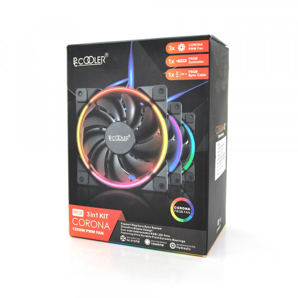 Система охолодження універсальна Pccooler FRGB CORONA, 3-pin, RPM 1800±10%, BOX