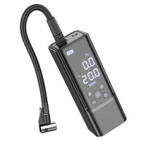 Портативний повітряний насос HOCO ZP7, до 10 атм, вбудований акумулятор 5000mAh, ліхтарик, Black, Box