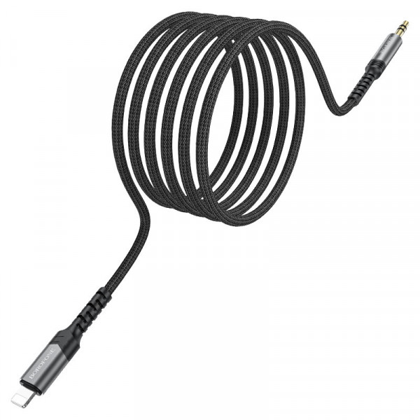 Кабель Borofone BL15 DC3.5 (тато) => Lighting (тато), круглий, 1м, Gray, Box