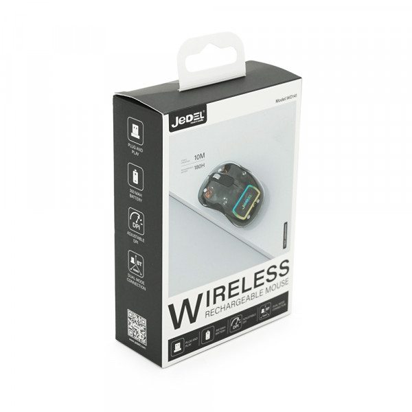 Миша бездротова JEDEL WD141, 1200-1600DPI, Black, 2.4GHZ+Bluetooth 5.0, Box