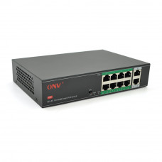 8ми портовий PoE комутатор з автоперезапуском ONV-H1108PSD, 8хРоЕ 100 Мбіт + 2хUplink 100 Мбіт до 250м, IEEE802.3af/at, загальна потужність120 Вт