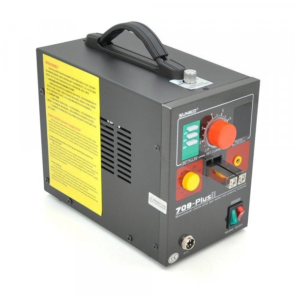 -Апарат точкового зварювання конденсаторний SUNKKO S709 PLUS, Ni-Cd, Ni-MH, Li-Ion, стрічка 0,5-0,35 мм, струм 80-800А, 220V, 16 мм2, U=20V, 4.3kW
