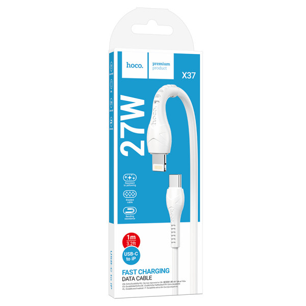 Кабель Hoco X37, Type-C-Lighting, 2.4A, White, довжина 1м, BOX