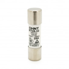 Плавкий запобіжник CHINT-RT28-32 (RO15) 25A 500AC, 10×38mm, змінної напруги, 20 штук в упаковці, ціна за 1 штуку