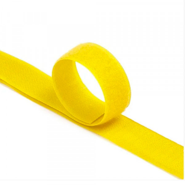 Стяжки на липучці ширина 10мм, рулон 45м, жовті, ціна за рулон