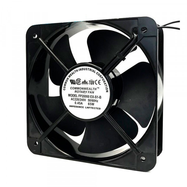 Кулер для охолодження серверних БП FP-20060EX-S1-B DC sleeve fan 2pin під паяння - 200*200*60мм, 220V/0,43A, 2600об/хв, 58W