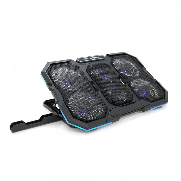 Підставка для ноутбука IceCoorel N6, 14-18", 4*95mm 1200±10% RPM + 2*70mm 2500±10 %RPM, 2xUSB2.0 + підставка для мобільного телефону