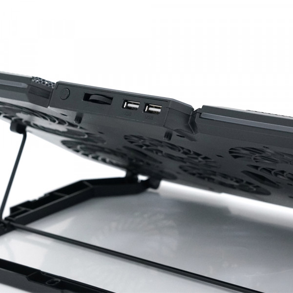 Підставка для ноутбука IceCoorel N6, 14-18", 4*95mm 1200±10% RPM + 2*70mm 2500±10 %RPM, 2xUSB2.0 + підставка для мобільного телефону