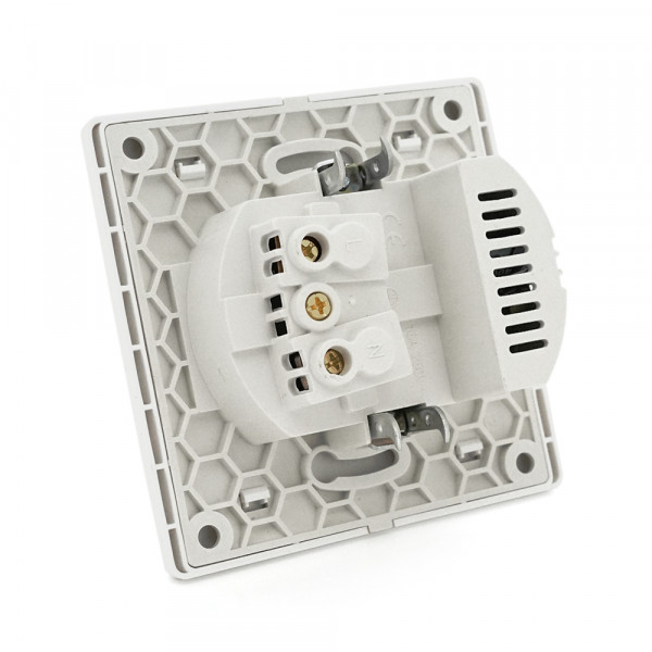 Розетка врізна із заземленням, Input: AC:110-250V/16A, Type-C/USB-виходи, Black