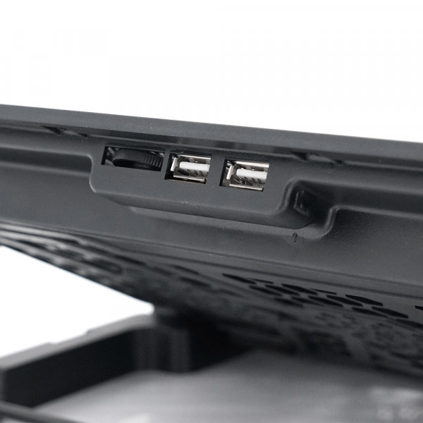 Підставка під ноутбук IceCoorel A9, 10-15.6", 6*60мм 2500±10% RPM, корпус пластик+алюміній, 2xUSB 2.0, 353x255x32mm, Black, Box, Q20