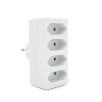 Розетка 4-х місна без заземлення SQ-ZDB01/4, 4x2.5A(10A) 250V~Max, 2300W, White, 2Р, Q100