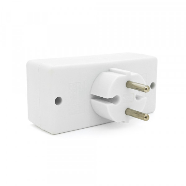 Розетка 4-х місна без заземлення SQ-ZDB01/4, 4x2.5A(10A) 250V~Max, 2300W, White, 2Р, Q100