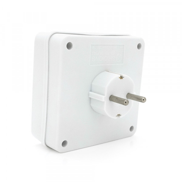 Розетка 4-х місна із заземленням SQ-RB-01/04A, 4x16A 250V~Max, 3500W, White, Q100