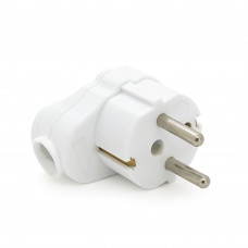 Вилка із заземленням кутова з кільцем, розбірна SQ-GP-003, 16А 220V, White, Q200